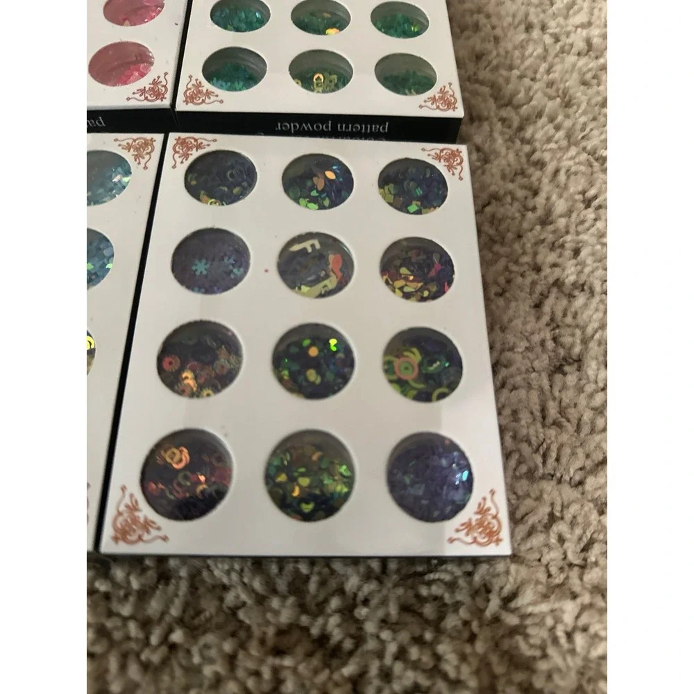 New 4 packs LEOBRO Chunky Glitter, Colors Holographic Chunky Glitter for Crafts,